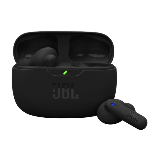 JBL Vibe Beam 2 - Black - True Wireless Noise Cancelling Earbuds - Hero